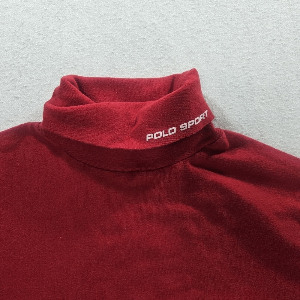 Polo Sport Turtleneck Large Red Y2K Cotton - Picture 3 of 7